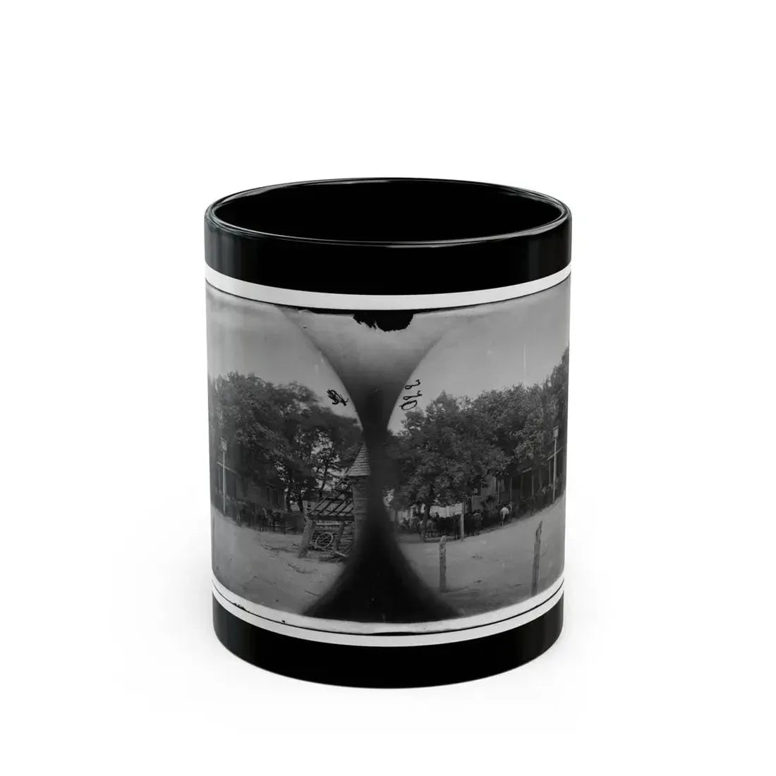 Cold Harbor, Va, Vicinity. Cavalry Horses Outside The Old Church Hotel (U.S. Civil War) Black Coffee Mug 11oz - Go Mug Yourself