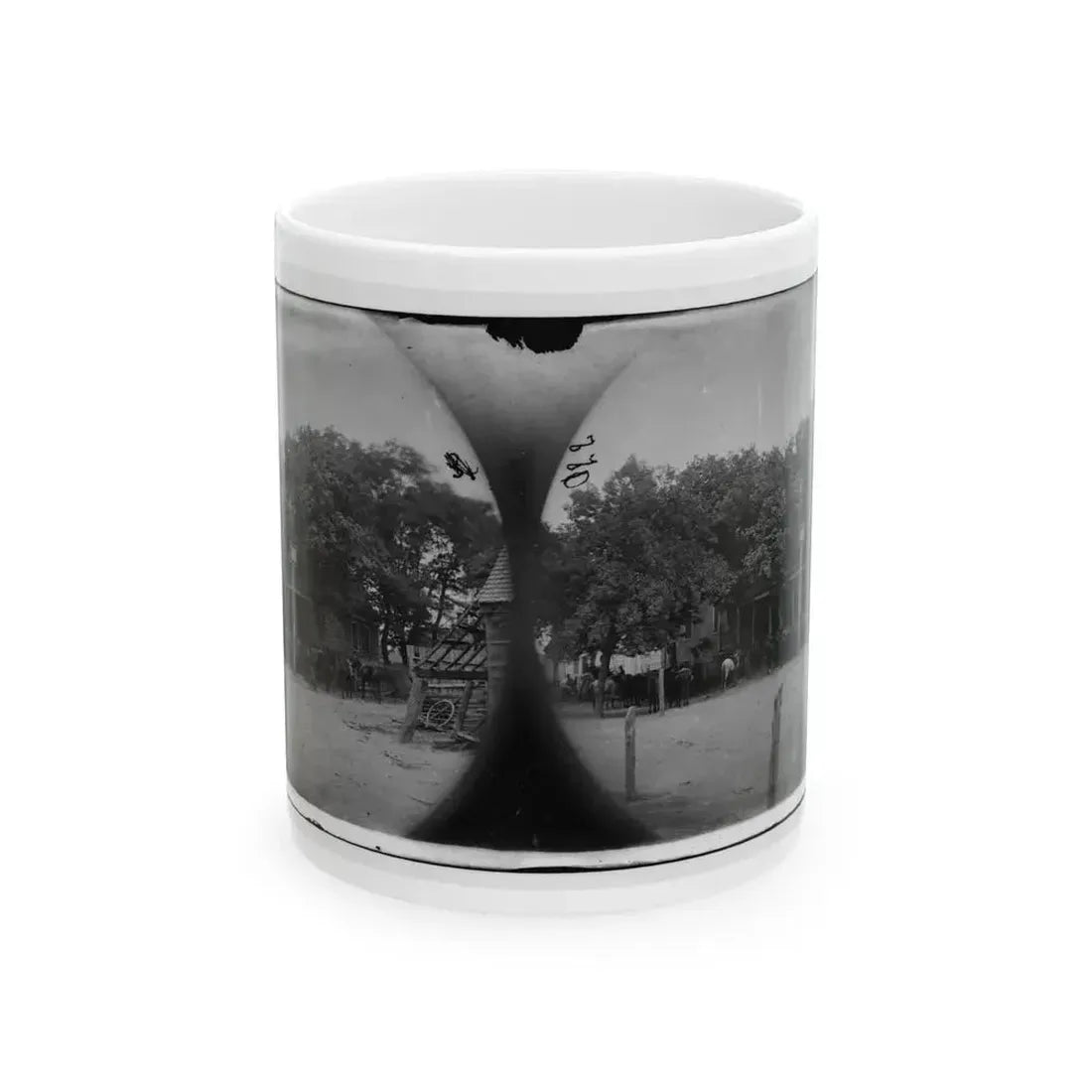 Cold Harbor, Va, Vicinity. Cavalry Horses Outside The Old Church Hotel (U.S. Civil War) White Coffee Mug 11oz - Go Mug Yourself