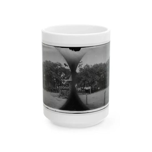 Cold Harbor, Va, Vicinity. Cavalry Horses Outside The Old Church Hotel (U.S. Civil War) White Coffee Mug 15oz - Go Mug Yourself