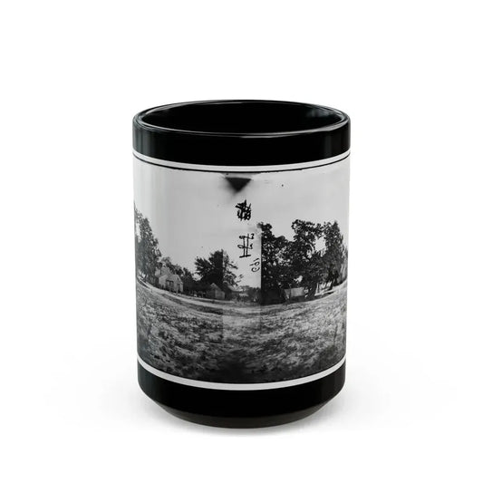 Cold Harbor, Va, Vicinity. W. P. Burnett's House; Tents At Left (U.S. Civil War) Black Coffee Mug 15oz - Go Mug Yourself
