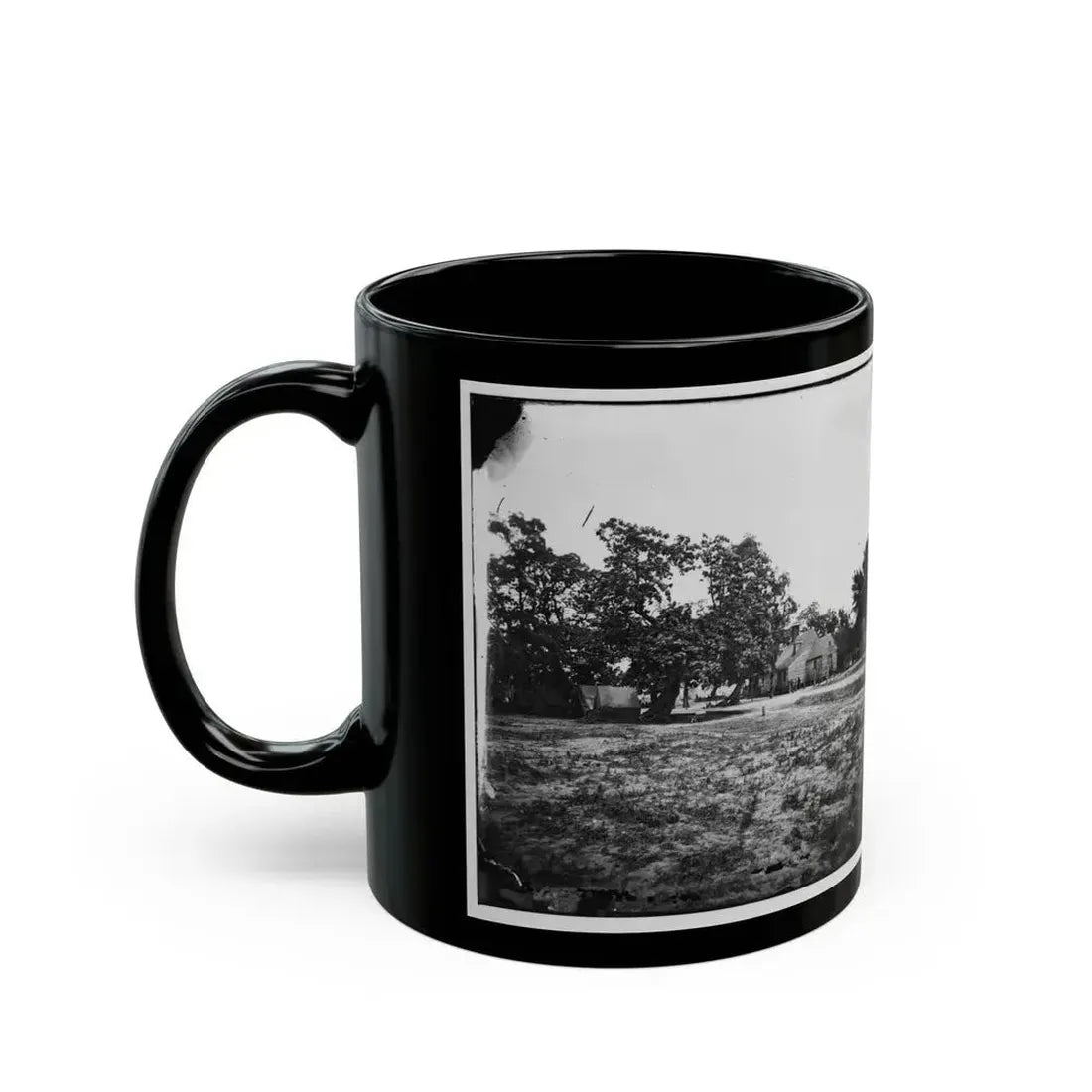 Cold Harbor, Va, Vicinity. W. P. Burnett's House; Tents At Left (U.S. Civil War) Black Coffee Mug - Go Mug Yourself
