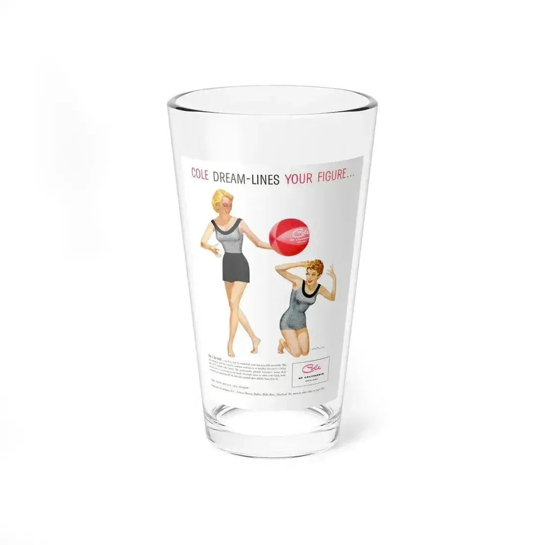 Cole of California ad, 1953 (1) - Pint Glass 16oz 16oz - Go Mug Yourself