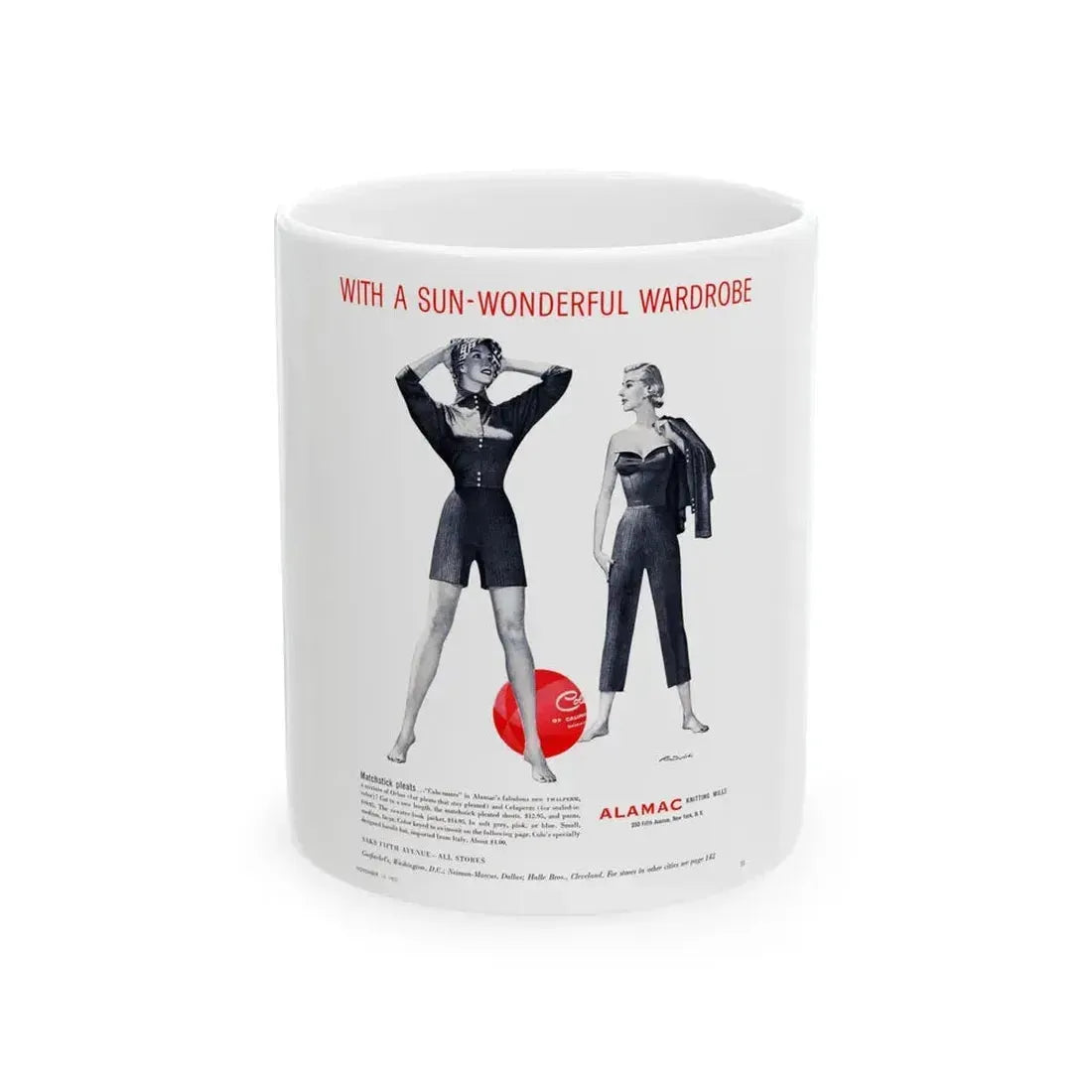 Cole of California ad, 1953 (2) - White Coffee Mug 11oz - Go Mug Yourself