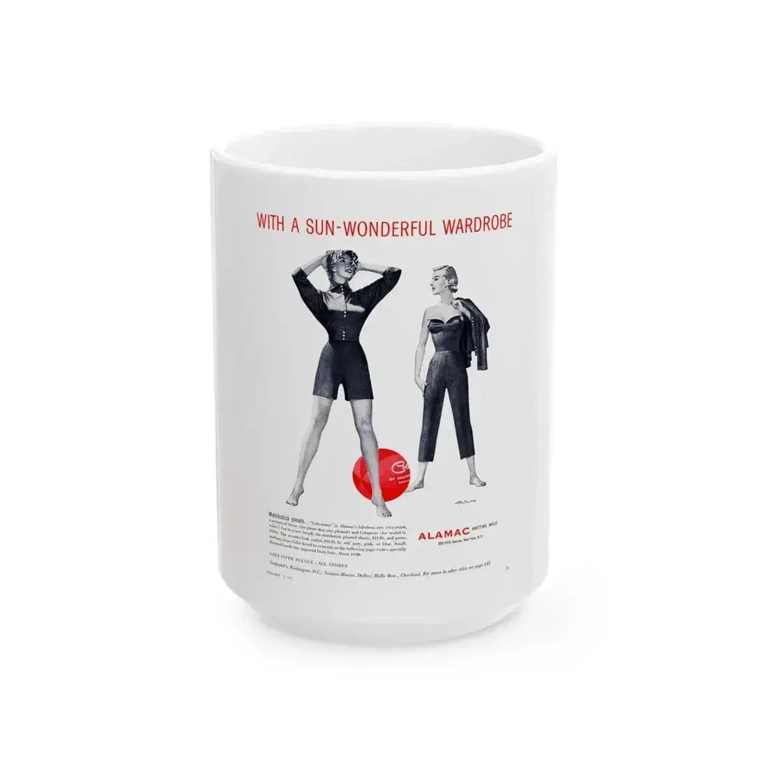 Cole of California ad, 1953 (2) - White Coffee Mug 15oz - Go Mug Yourself