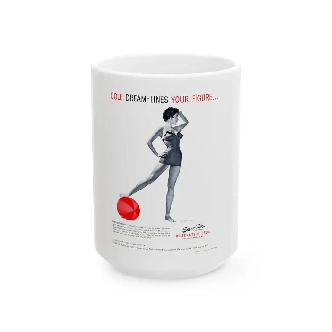 Cole of California ad, 1953 (3) - White Coffee Mug 15oz - Go Mug Yourself