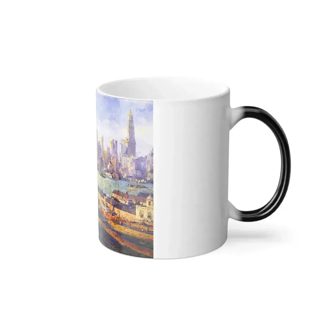 Colin Campbell Cooper (1856-1937) New York from Brooklyn - c1910 - Color Changing Mug 11oz - Go Mug Yourself