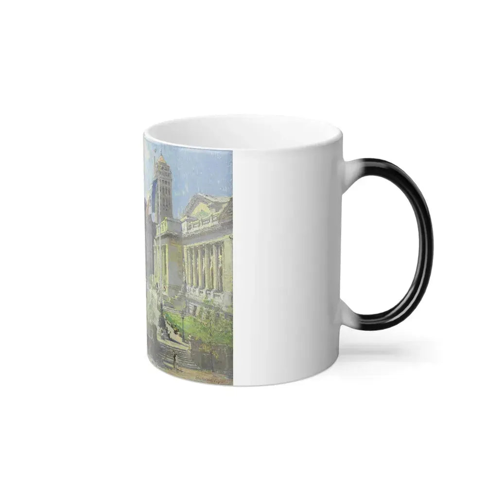 Colin Campbell Cooper (1856-1937) New York Public Library - Oil on canvas c1915 - Color Changing Mug 11oz - Go Mug Yourself
