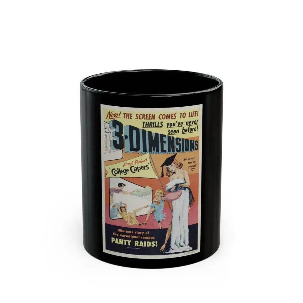 COLLEGE CAPERS 1953 Movie Poster - Black Coffee Mug 11oz - Go Mug Yourself