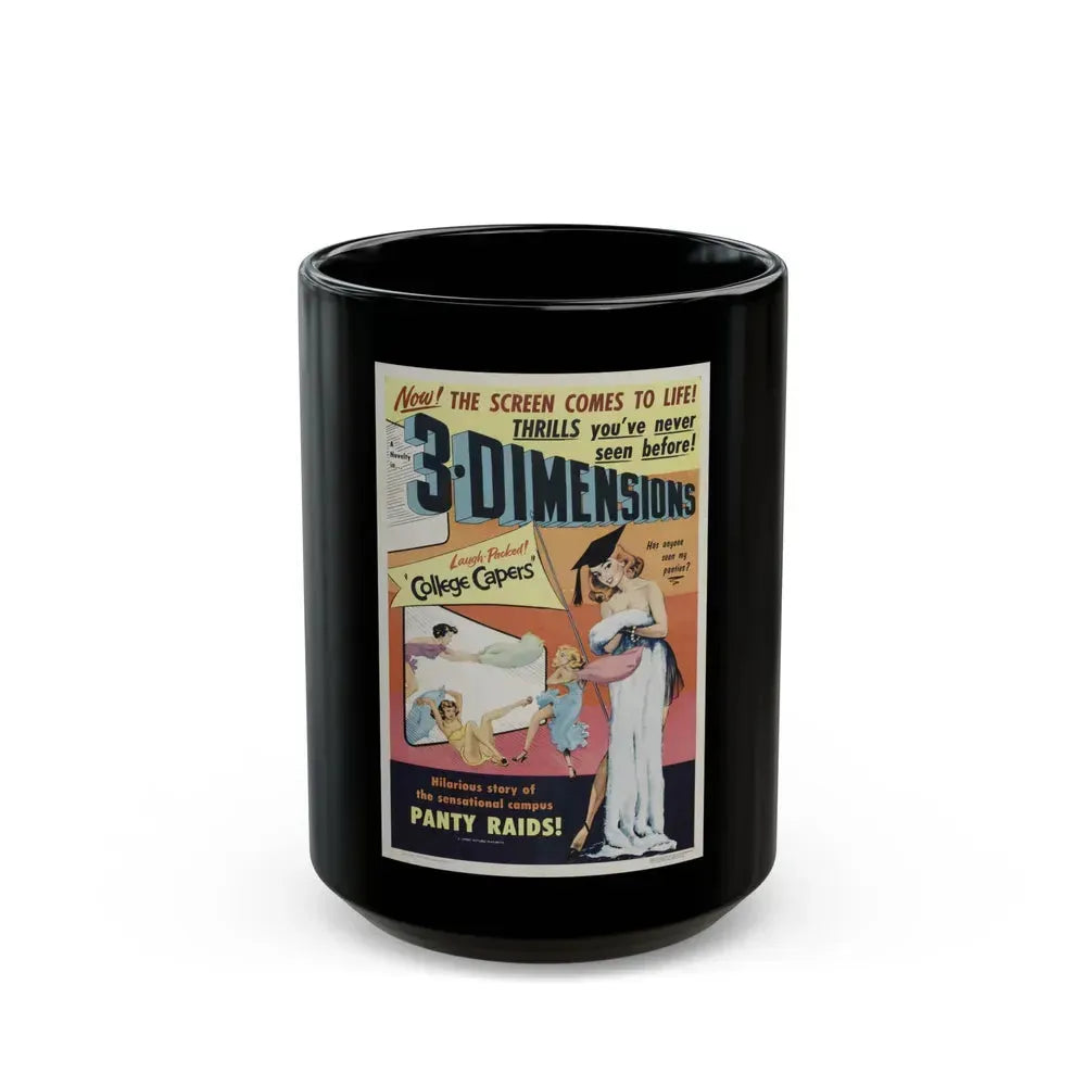 COLLEGE CAPERS 1953 Movie Poster - Black Coffee Mug 15oz - Go Mug Yourself