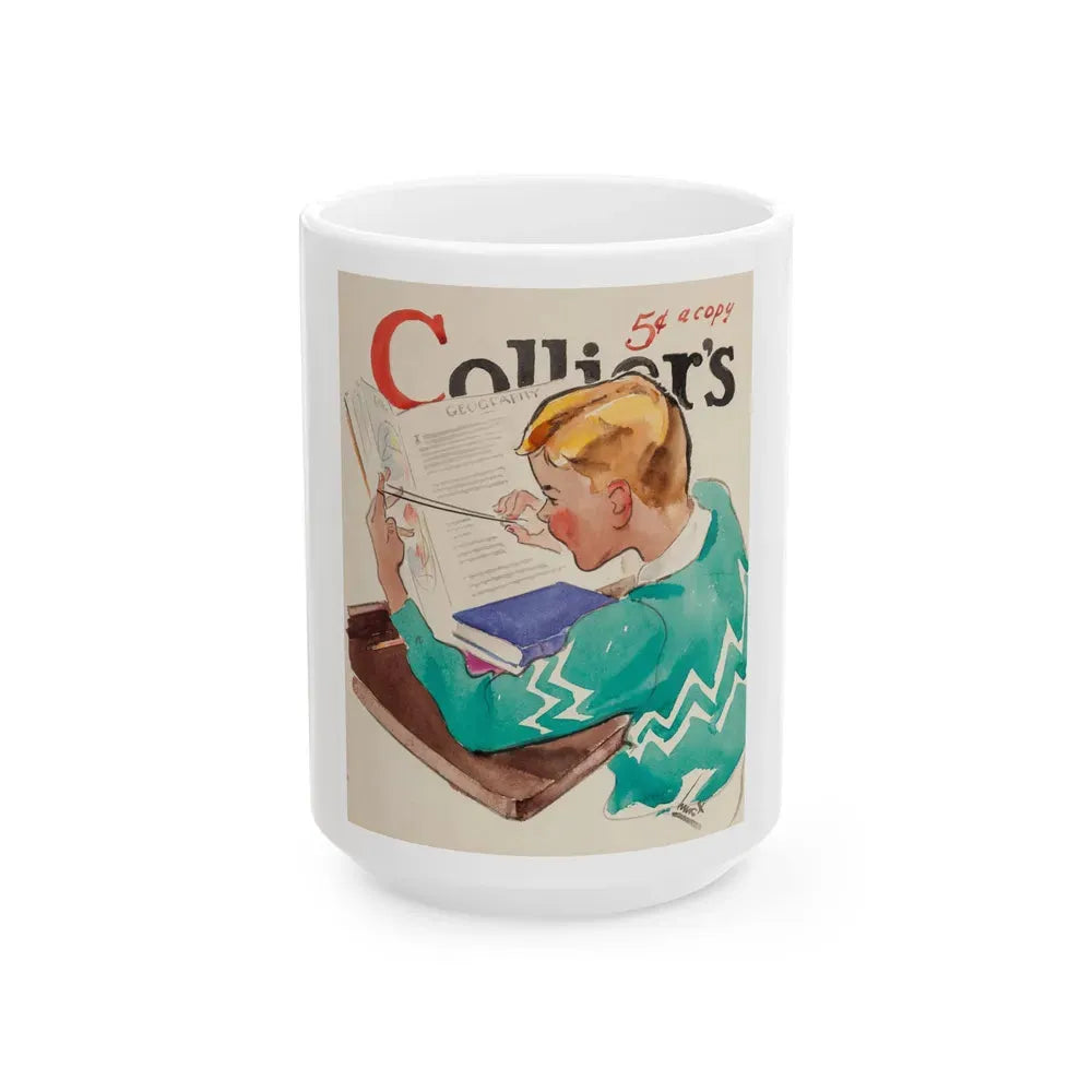Collier's magazine preliminary cover, early 1930s - White Coffee Mug 15oz - Go Mug Yourself