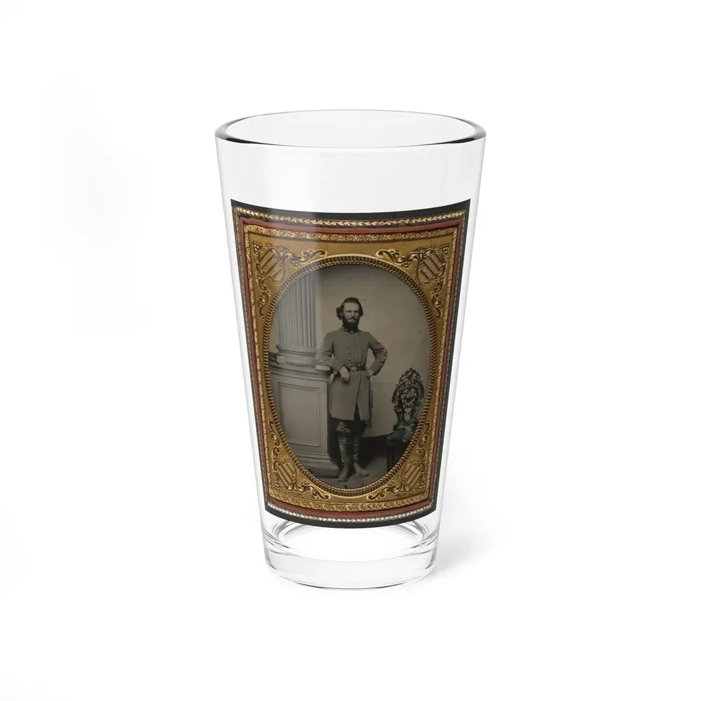 Colonel Felix L. Price Of Co. I, 14th Georgia Infantry Regiment, In Uniform And Cs Buckle With Books (U.S. Civil War) Pint Glass 16oz 16oz - Go Mug Yourself