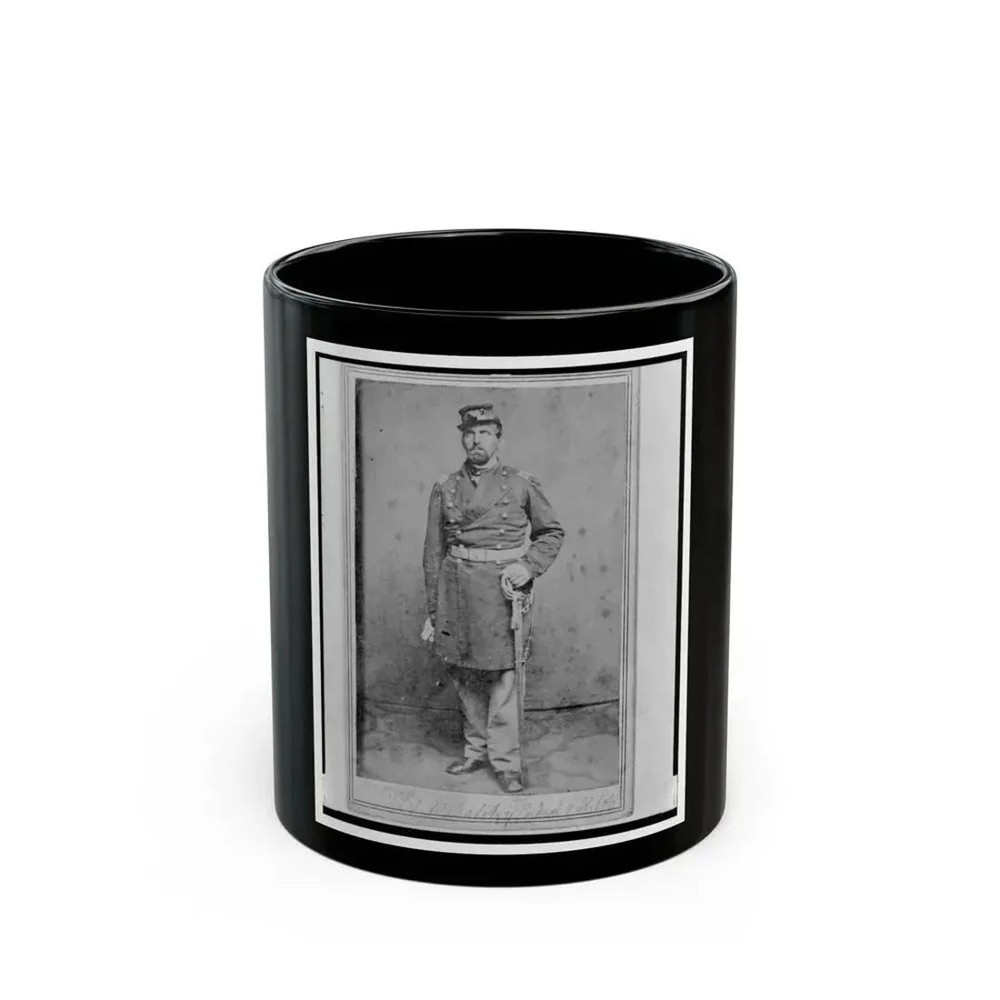 Colonel Geza Milahotzy, Union Officer In The 24th Illinois Infantry Regiment, Full-Length Portrait, Standing, Facing Front (U.S. Civil War) Black Coffee Mug 11oz - Go Mug Yourself