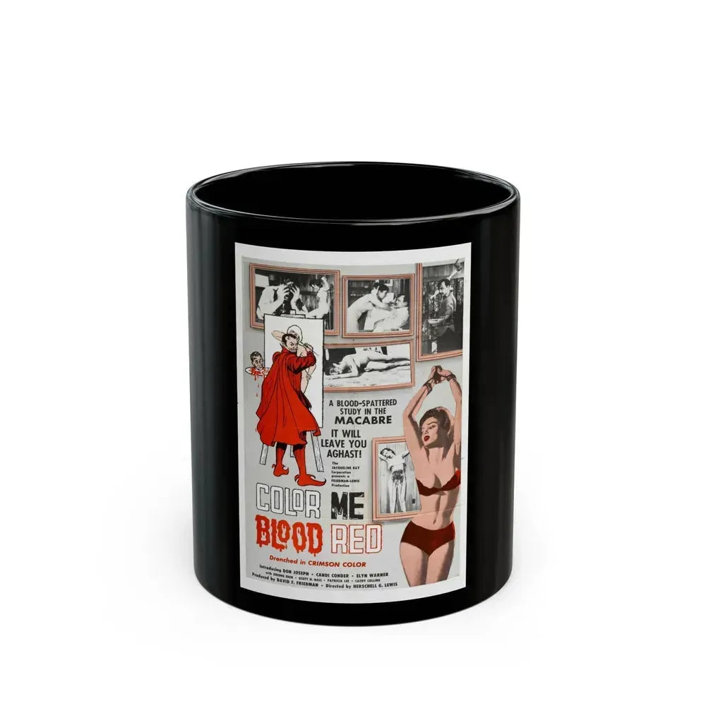 COLOR ME BLOOD RED 1965 Movie Poster - Black Coffee Mug 11oz - Go Mug Yourself