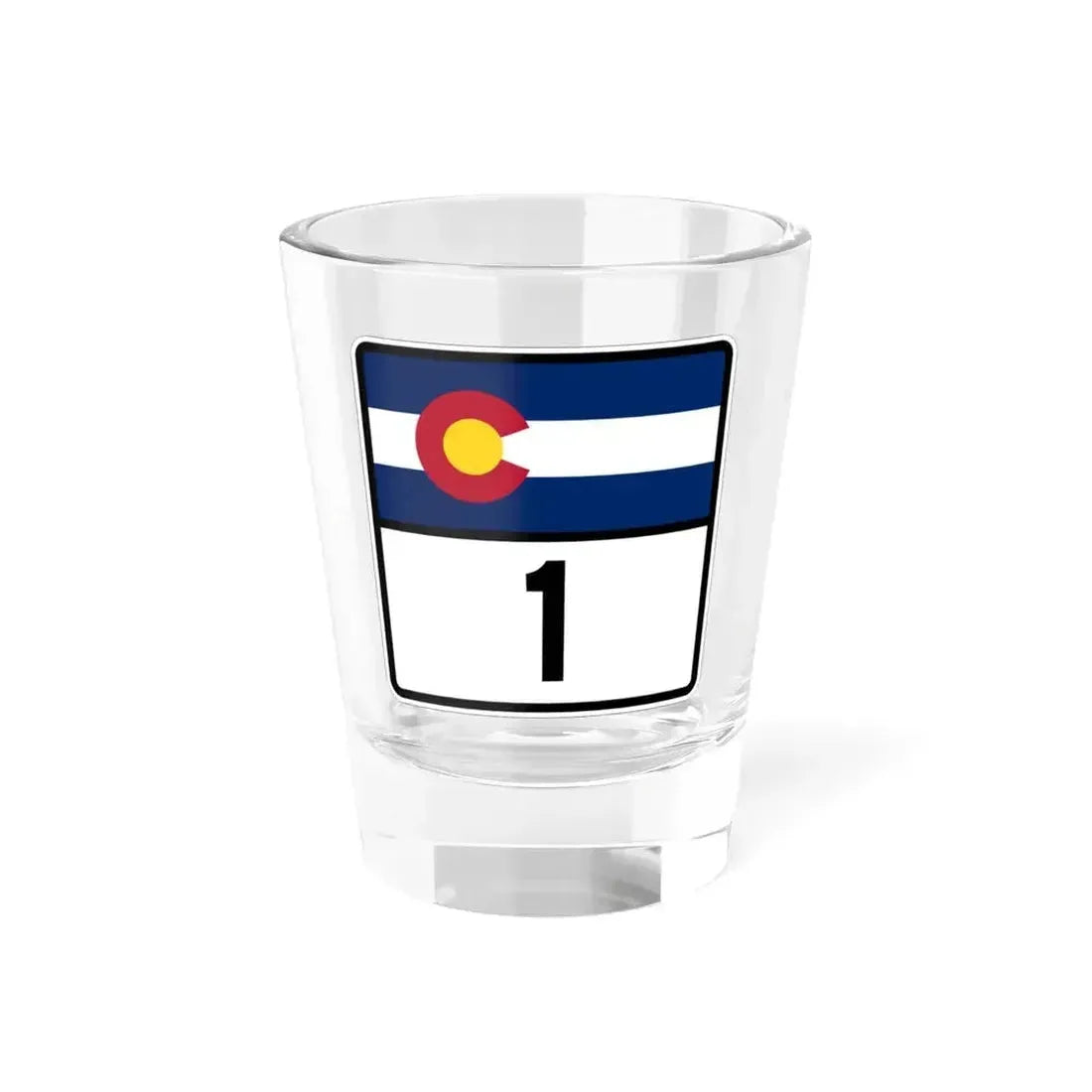 Colorado 1 (Colorado) (Road Sign) Shot Glass 1.5oz 1.5oz - Go Mug Yourself