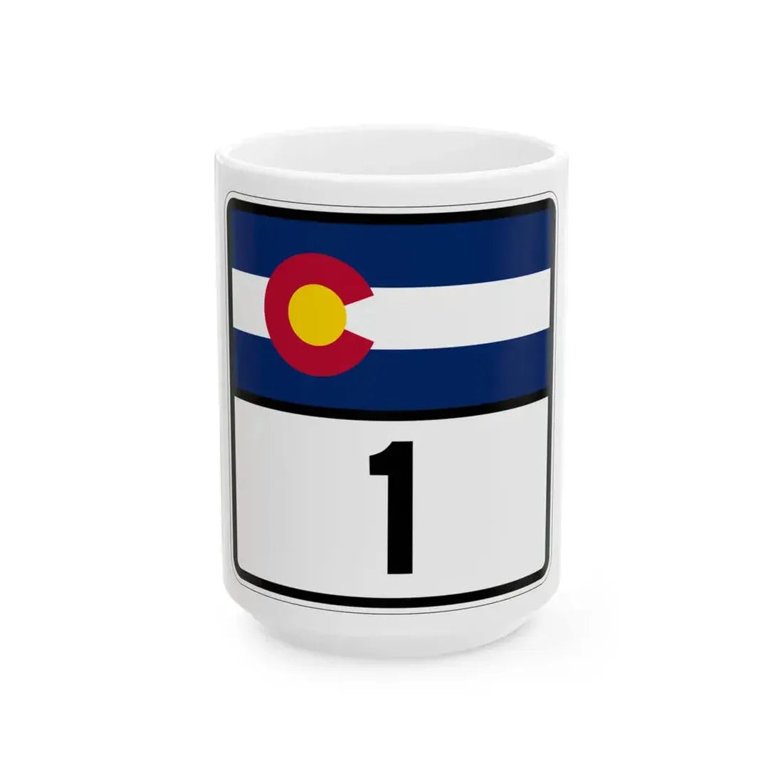Colorado 1 (Colorado) (Road Sign) White Coffee Mug 15oz - Go Mug Yourself