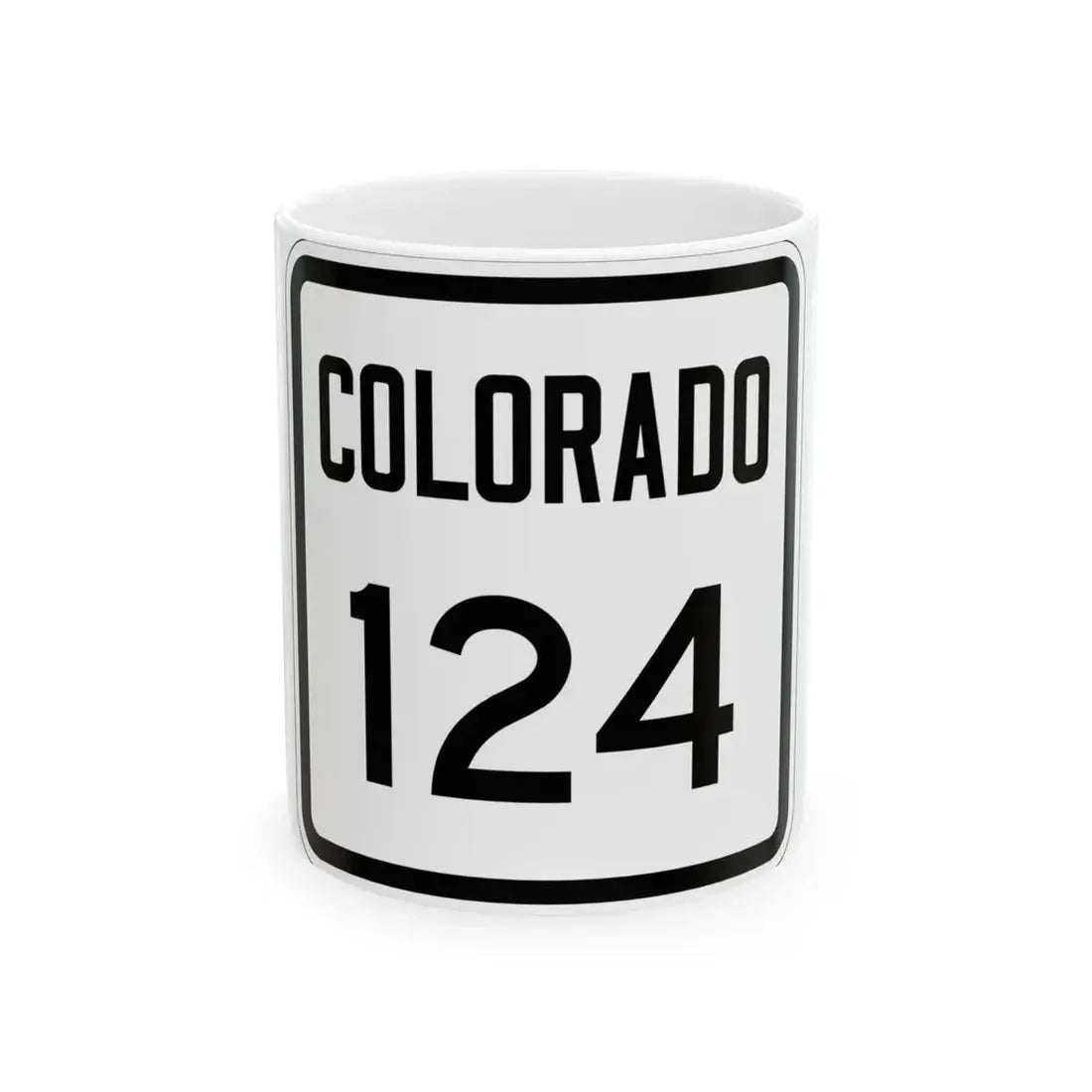 Colorado 124 1946 (Colorado) (Road Sign) White Coffee Mug 11oz - Go Mug Yourself