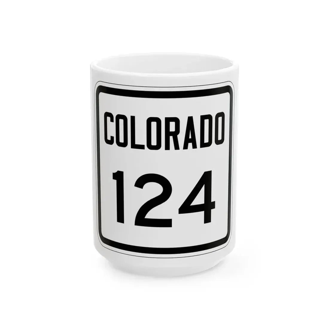 Colorado 124 1946 (Colorado) (Road Sign) White Coffee Mug 15oz - Go Mug Yourself