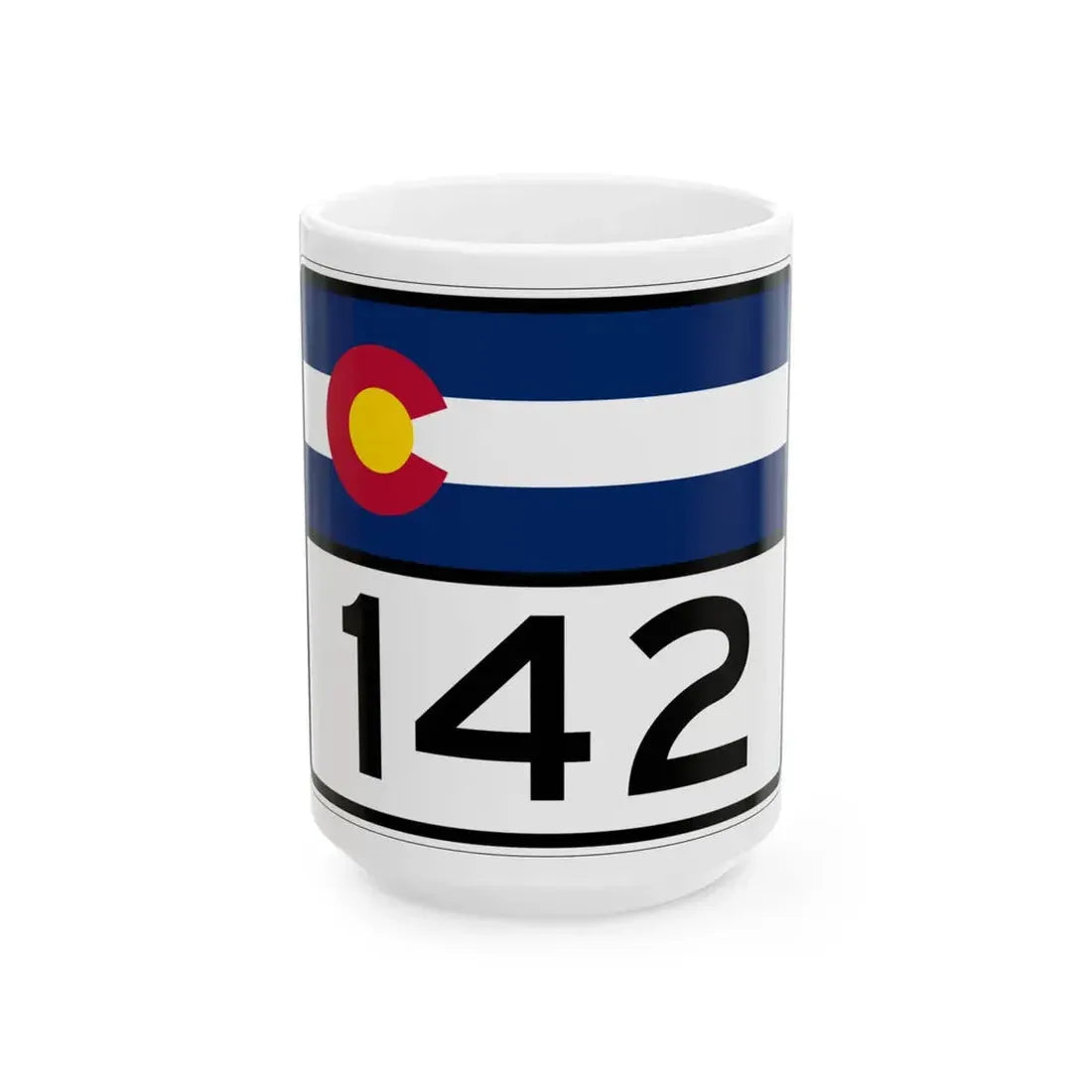 Colorado 142 wide (Colorado) (Road Sign) White Coffee Mug 15oz - Go Mug Yourself