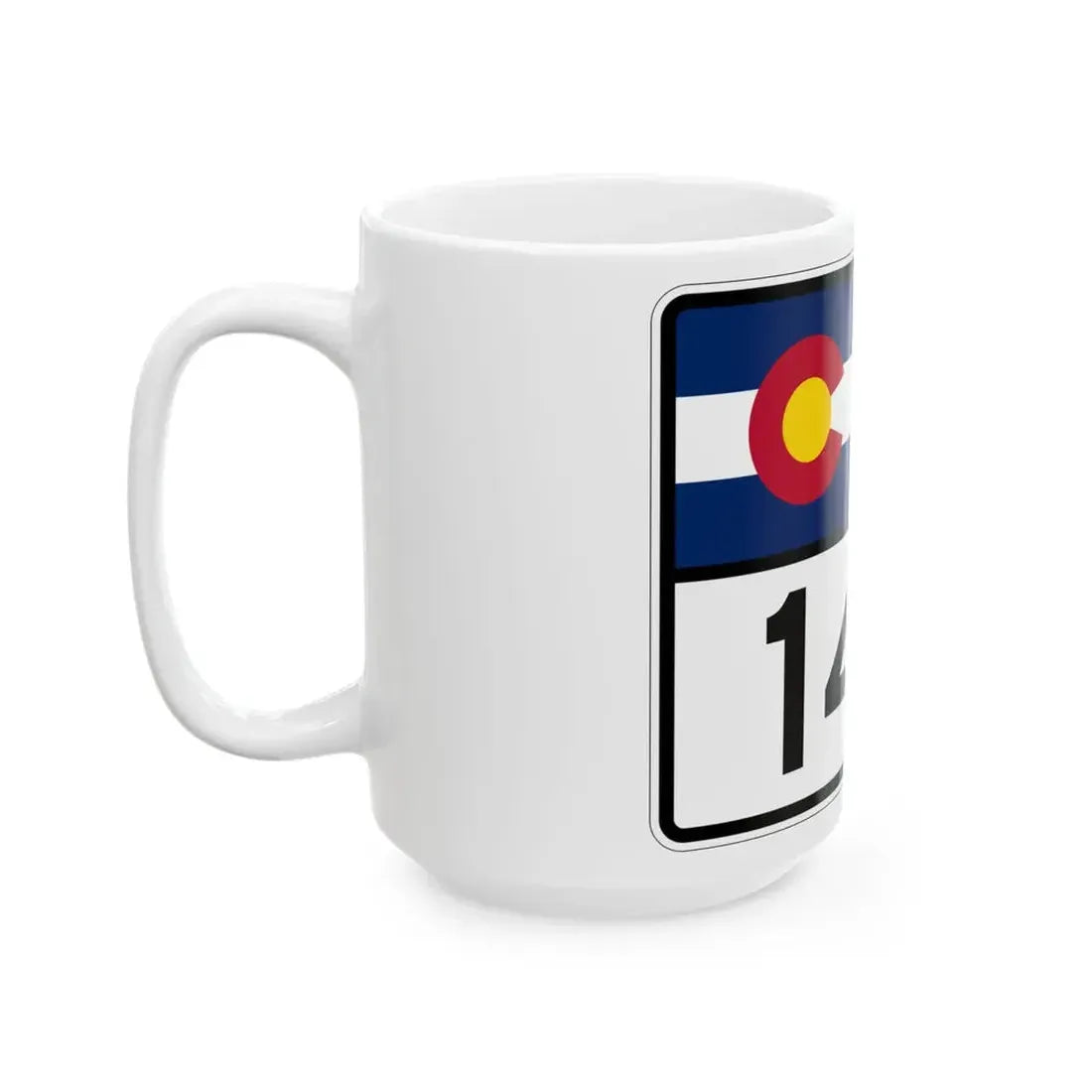 Colorado 142 wide (Colorado) (Road Sign) White Coffee Mug - Go Mug Yourself