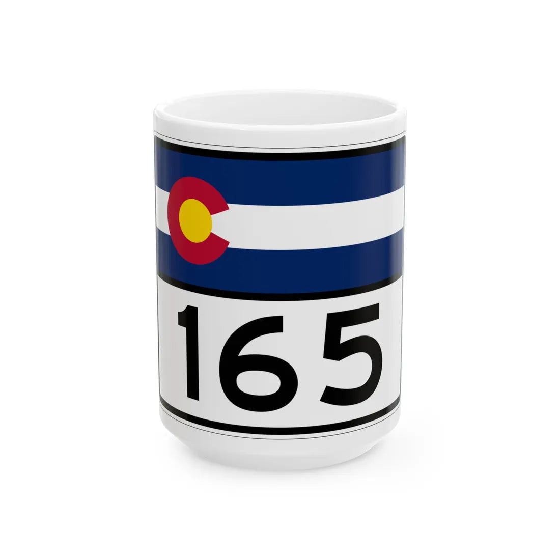 Colorado 165 wide (Colorado) (Road Sign) White Coffee Mug 15oz - Go Mug Yourself