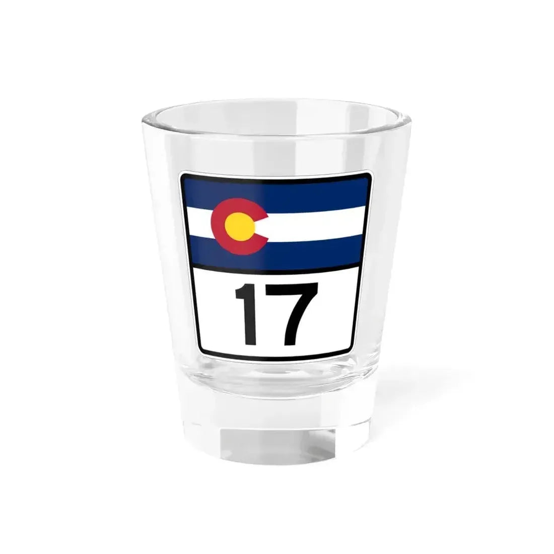 Colorado 17 (Colorado) (Road Sign) Shot Glass 1.5oz 1.5oz - Go Mug Yourself