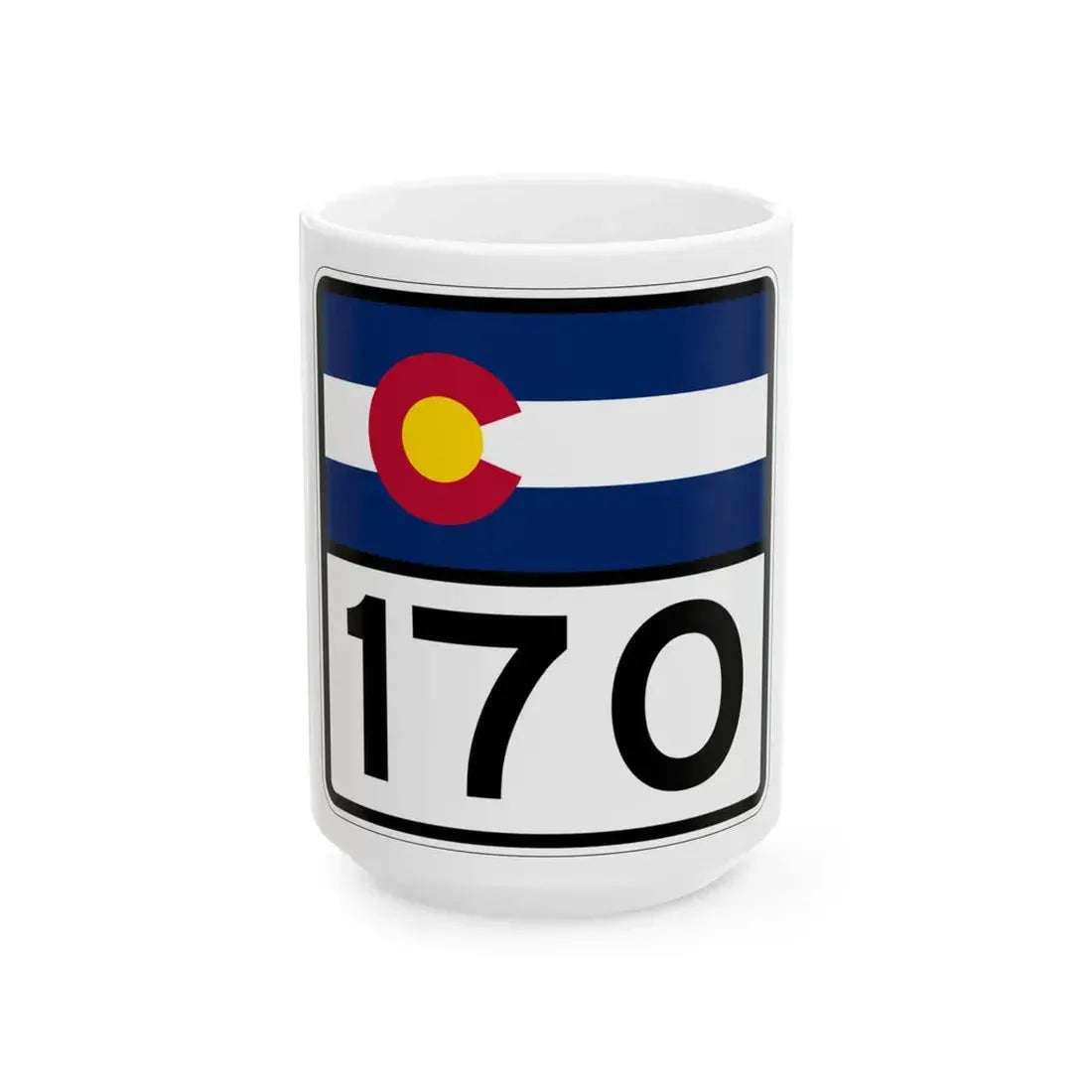 Colorado 170 (Colorado) (Road Sign) White Coffee Mug 15oz - Go Mug Yourself