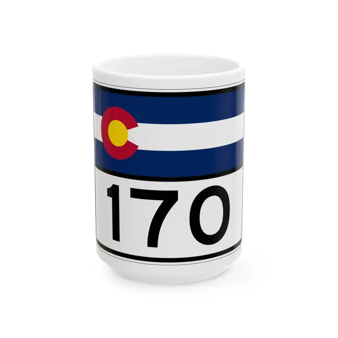 Colorado 170 wide (Colorado) (Road Sign) White Coffee Mug 15oz - Go Mug Yourself