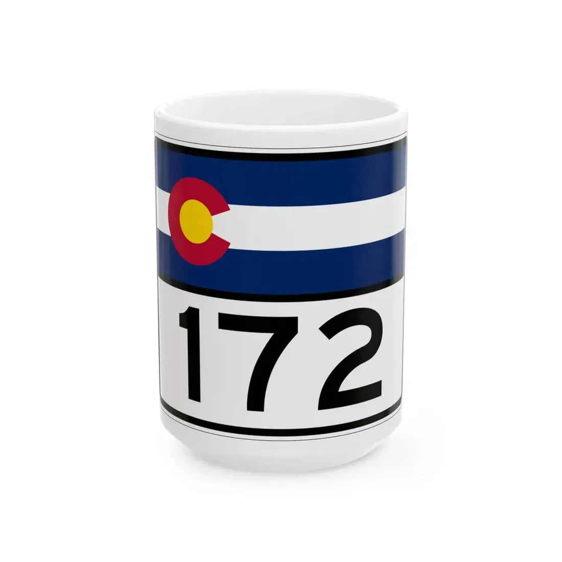 Colorado 172 wide (Colorado) (Road Sign) White Coffee Mug 15oz - Go Mug Yourself