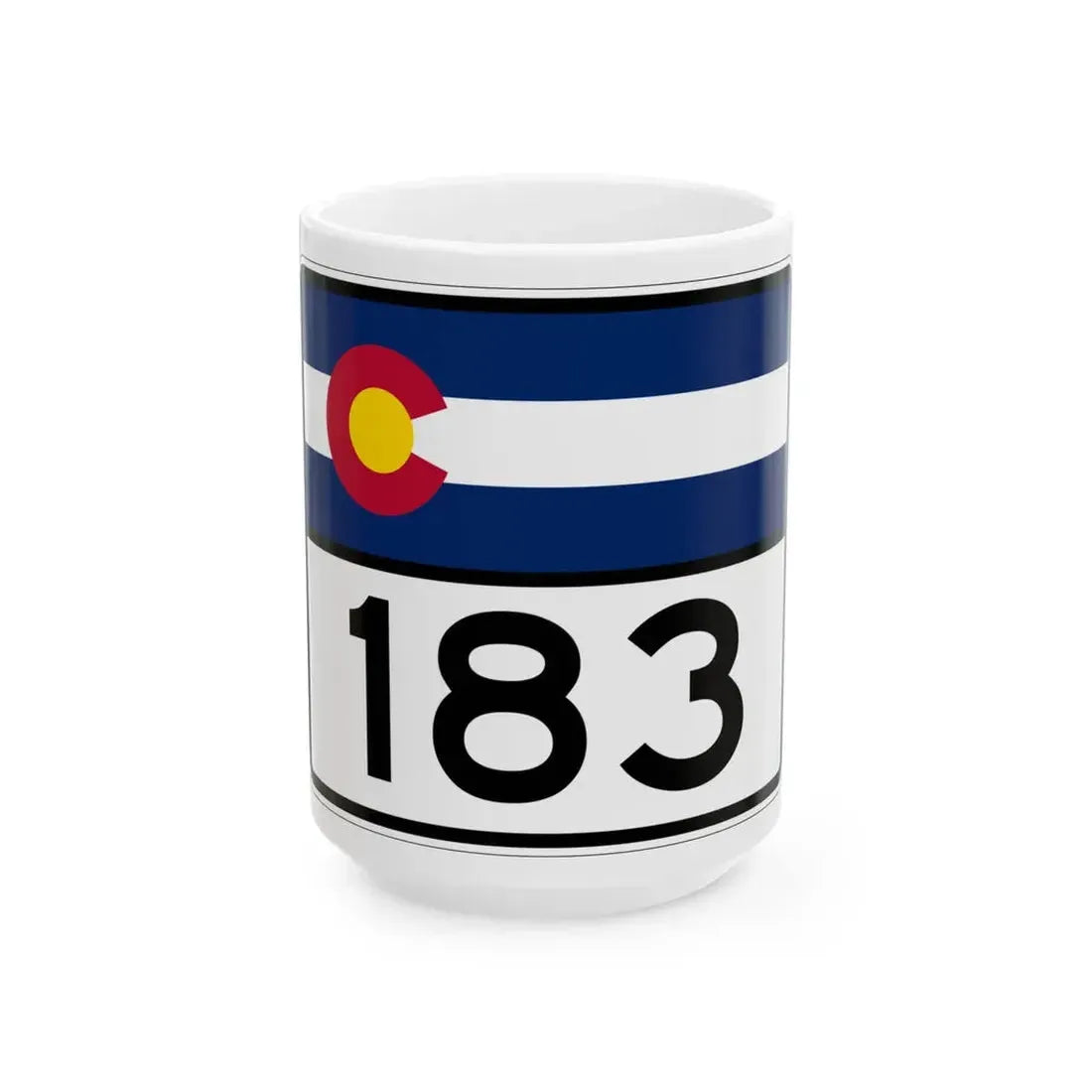 Colorado 183 wide (Colorado) (Road Sign) White Coffee Mug 15oz - Go Mug Yourself