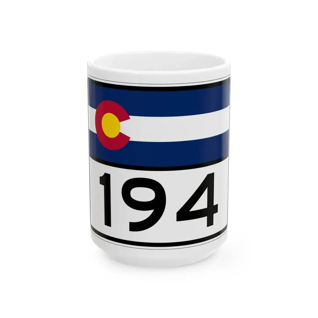 Colorado 194 wide (Colorado) (Road Sign) White Coffee Mug 15oz - Go Mug Yourself