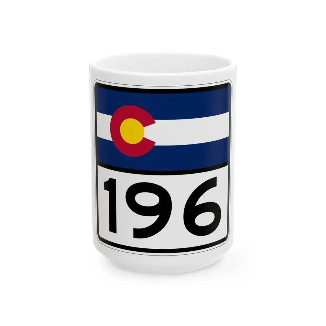 Colorado 196 (Colorado) (Road Sign) White Coffee Mug 15oz - Go Mug Yourself