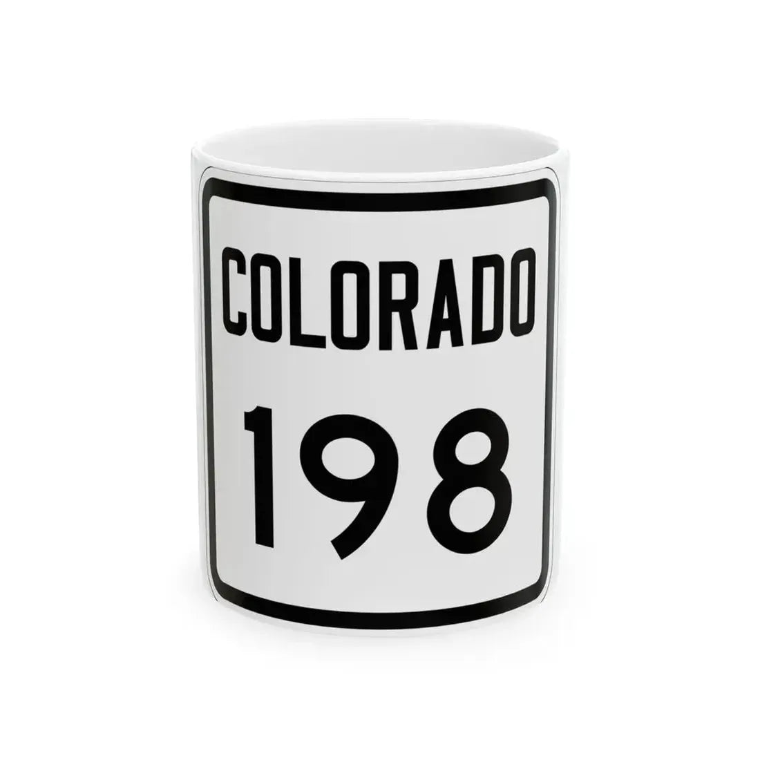 Colorado 198 1946 (Colorado) (Road Sign) White Coffee Mug 11oz - Go Mug Yourself