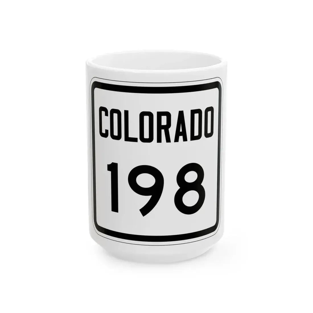 Colorado 198 1946 (Colorado) (Road Sign) White Coffee Mug 15oz - Go Mug Yourself