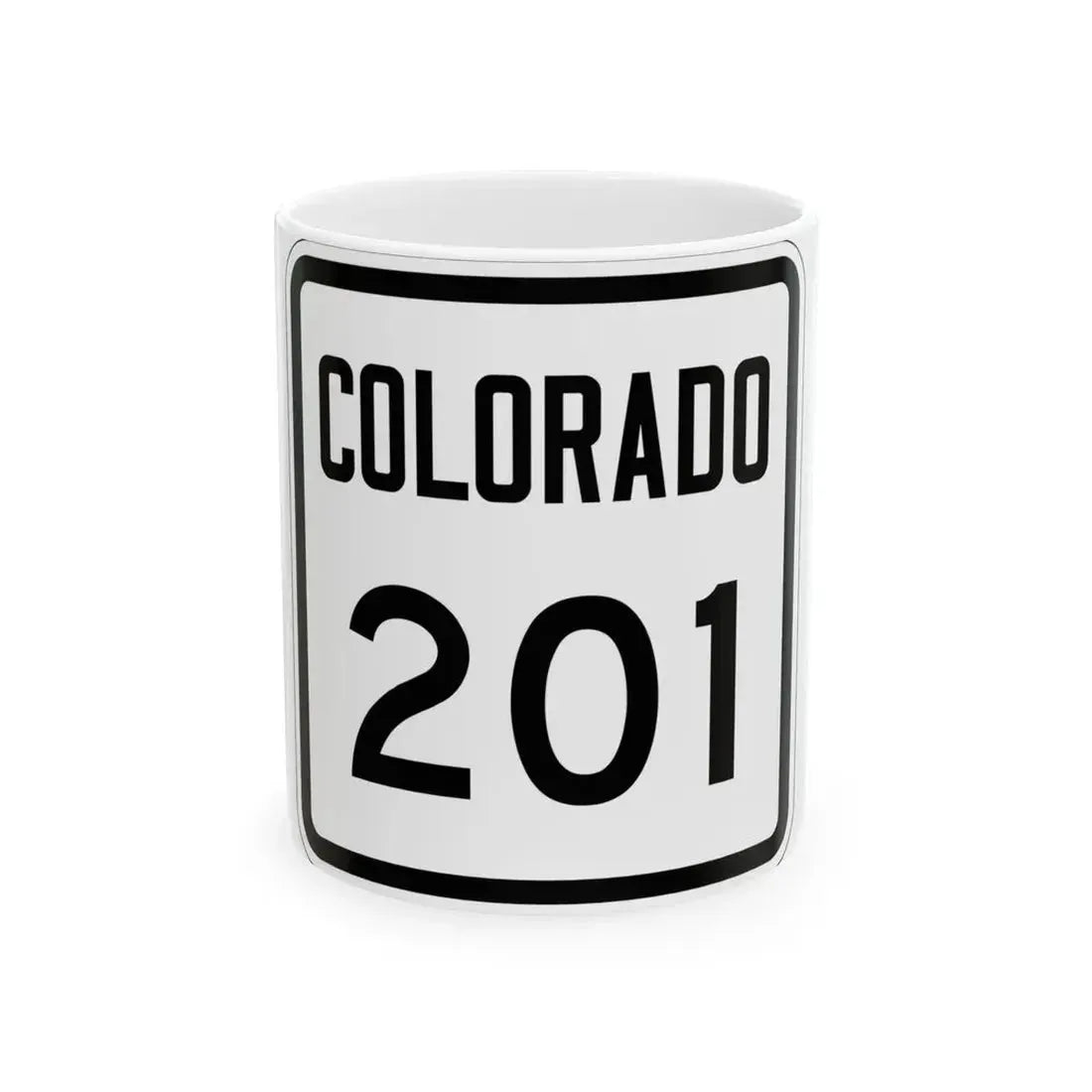 Colorado 201 1946 (Colorado) (Road Sign) White Coffee Mug 11oz - Go Mug Yourself