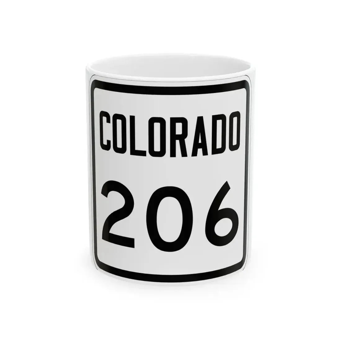 Colorado 206 1946 (Colorado) (Road Sign) White Coffee Mug 11oz - Go Mug Yourself