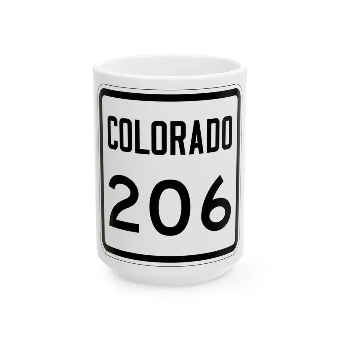 Colorado 206 1946 (Colorado) (Road Sign) White Coffee Mug 15oz - Go Mug Yourself