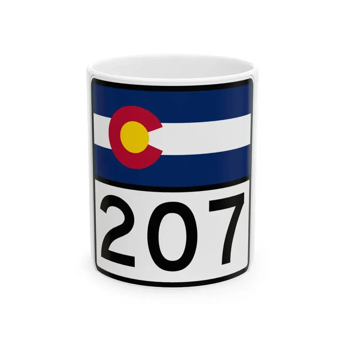 Colorado 207 (Colorado) (Road Sign) White Coffee Mug 11oz - Go Mug Yourself