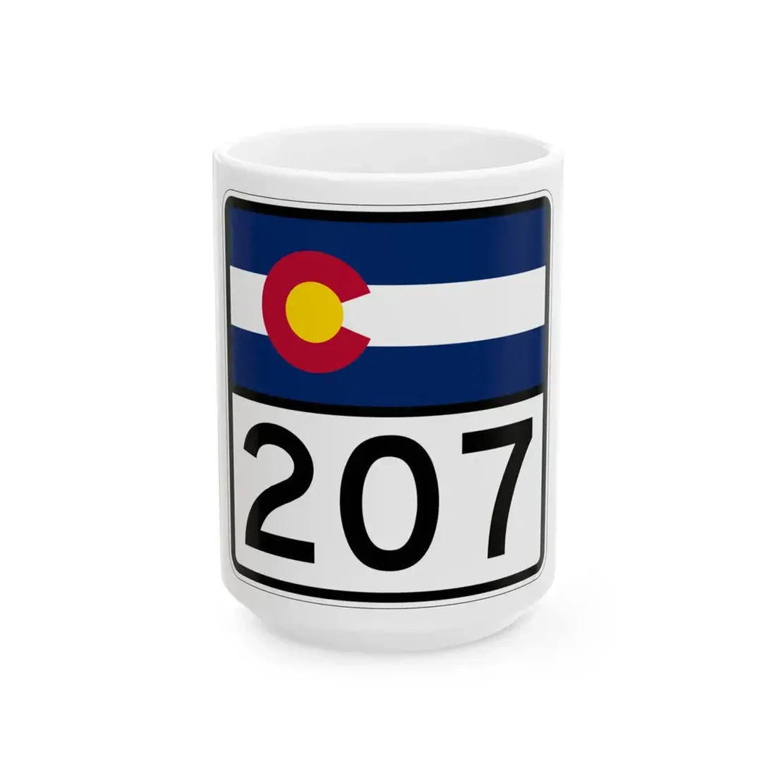 Colorado 207 (Colorado) (Road Sign) White Coffee Mug 15oz - Go Mug Yourself