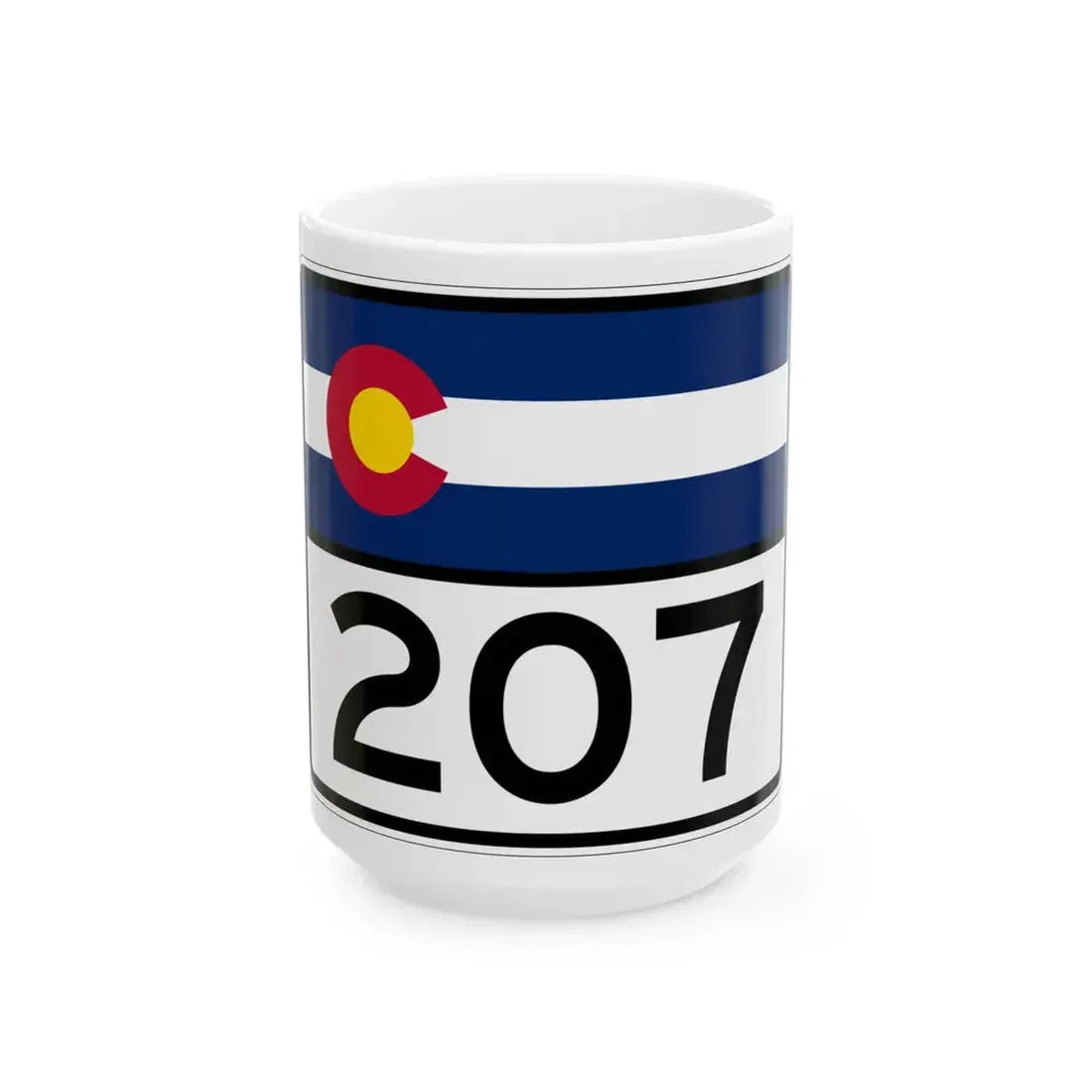 Colorado 207 wide (Colorado) (Road Sign) White Coffee Mug 15oz - Go Mug Yourself