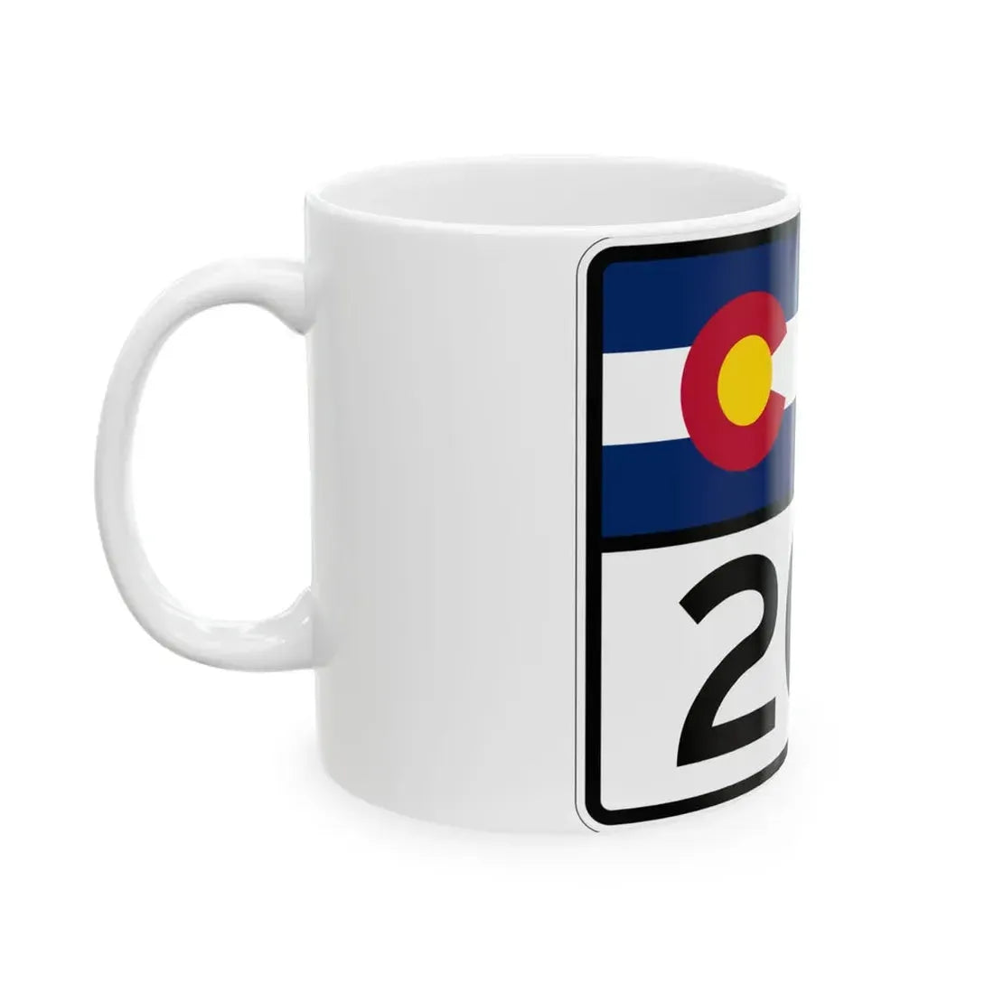 Colorado 207 wide (Colorado) (Road Sign) White Coffee Mug - Go Mug Yourself