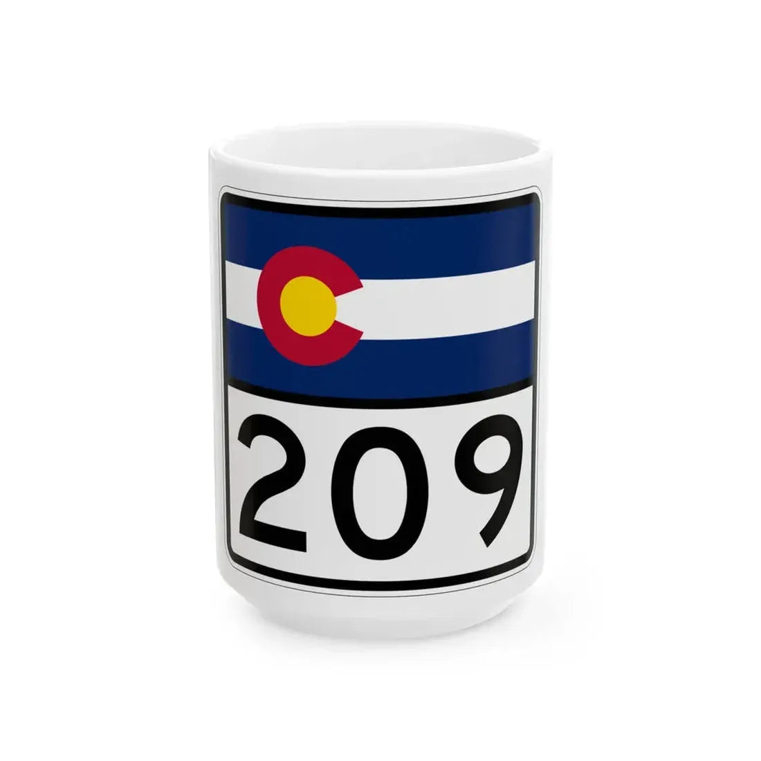 Colorado 209 (Colorado) (Road Sign) White Coffee Mug 15oz - Go Mug Yourself