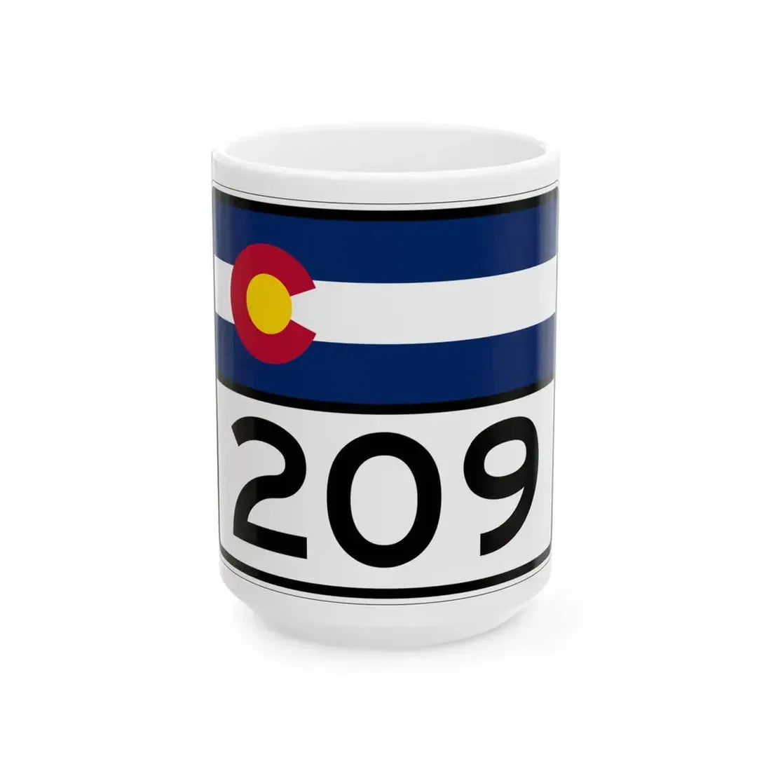 Colorado 209 wide (Colorado) (Road Sign) White Coffee Mug 15oz - Go Mug Yourself