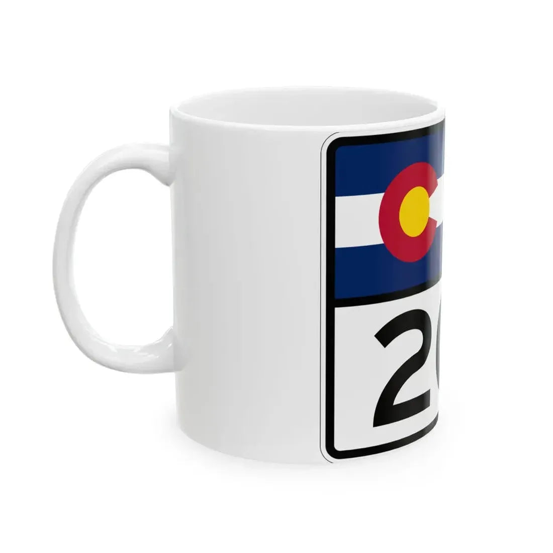 Colorado 209 wide (Colorado) (Road Sign) White Coffee Mug - Go Mug Yourself