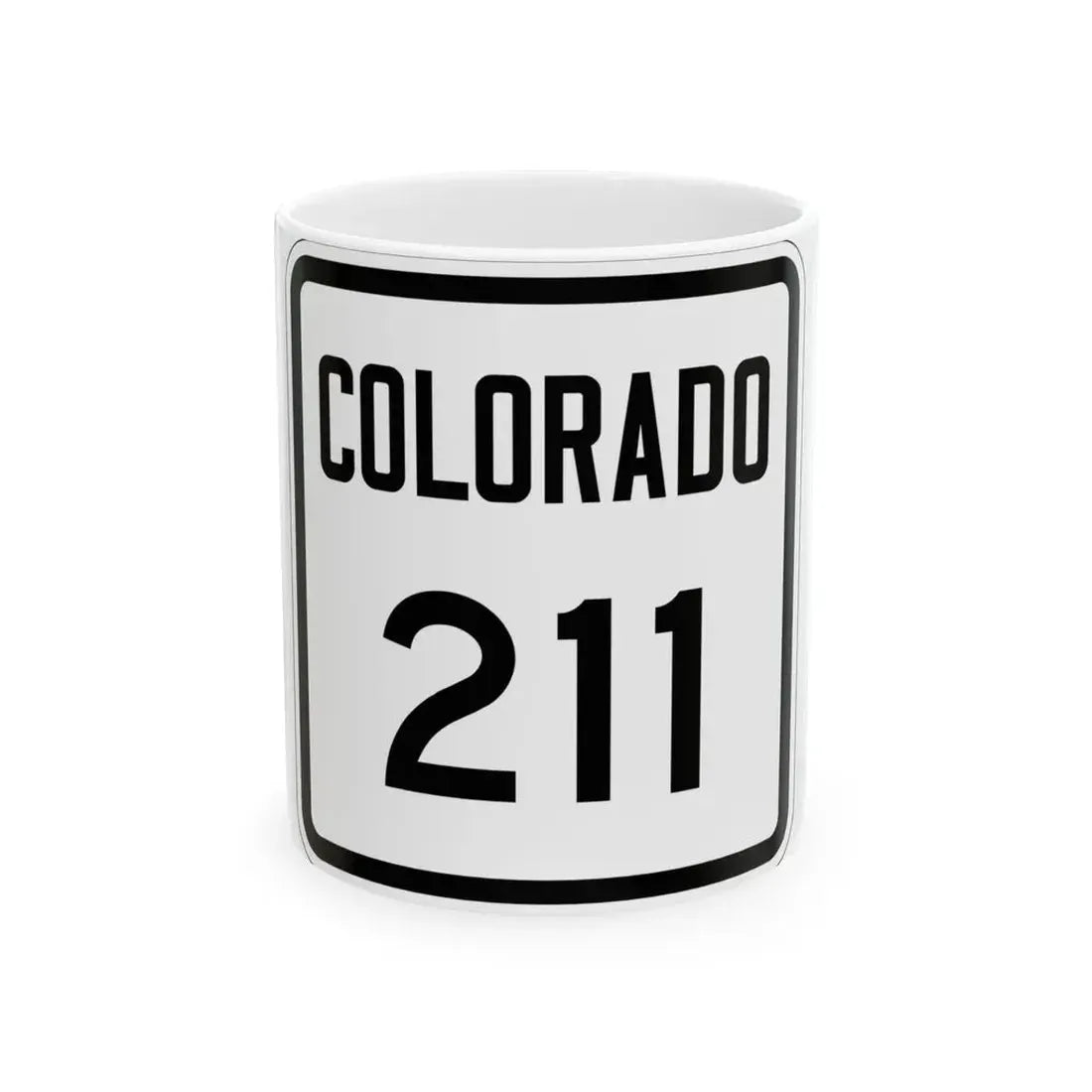 Colorado 211 1946 (Colorado) (Road Sign) White Coffee Mug 11oz - Go Mug Yourself