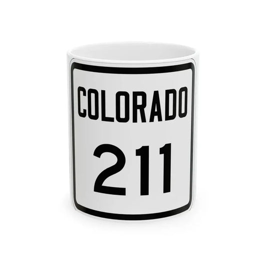 Colorado 211 1946 (Colorado) (Road Sign) White Coffee Mug 11oz - Go Mug Yourself
