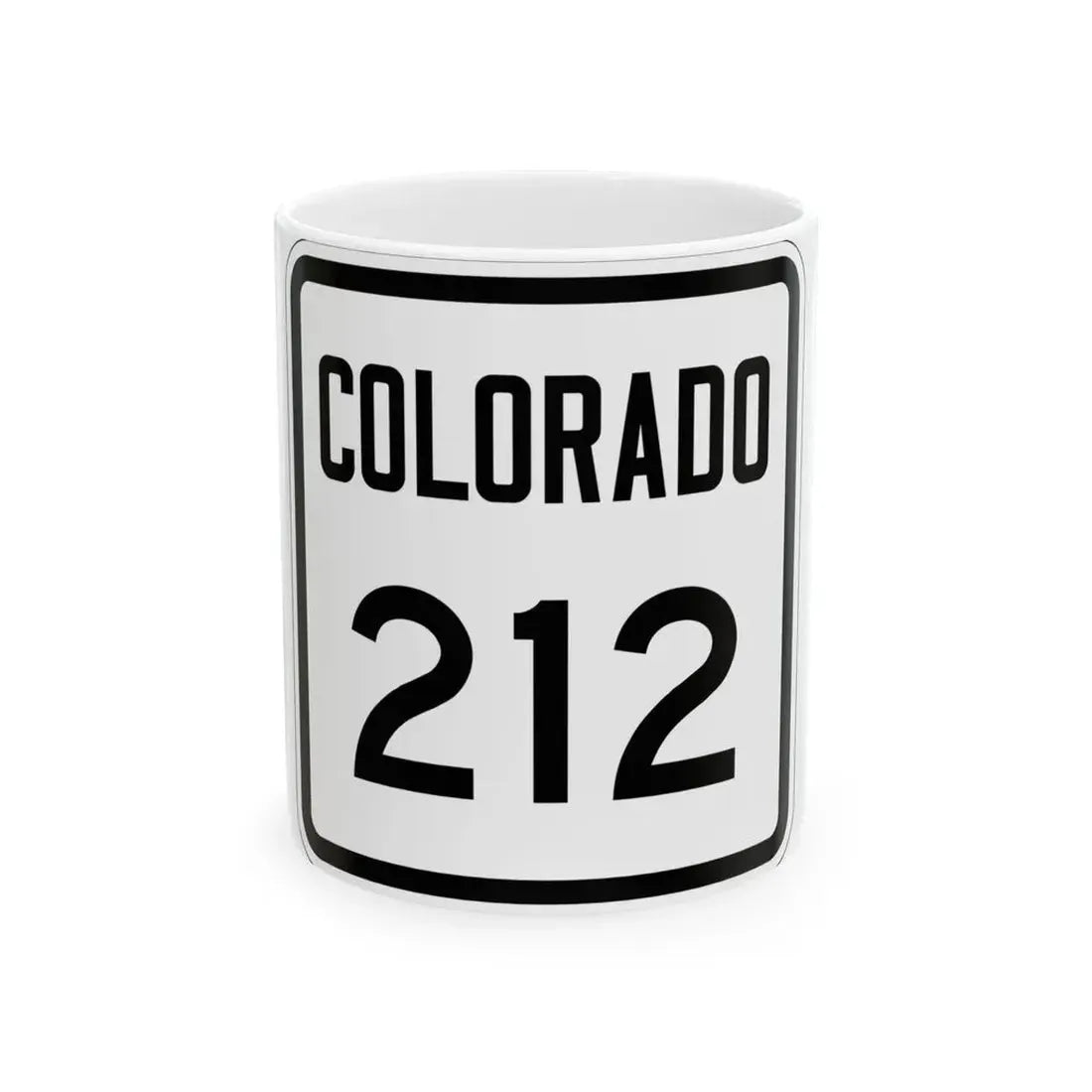 Colorado 212 1946 (Colorado) (Road Sign) White Coffee Mug 11oz - Go Mug Yourself