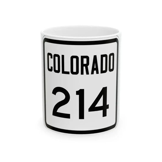 Colorado 214 1946 (Colorado) (Road Sign) White Coffee Mug 11oz - Go Mug Yourself