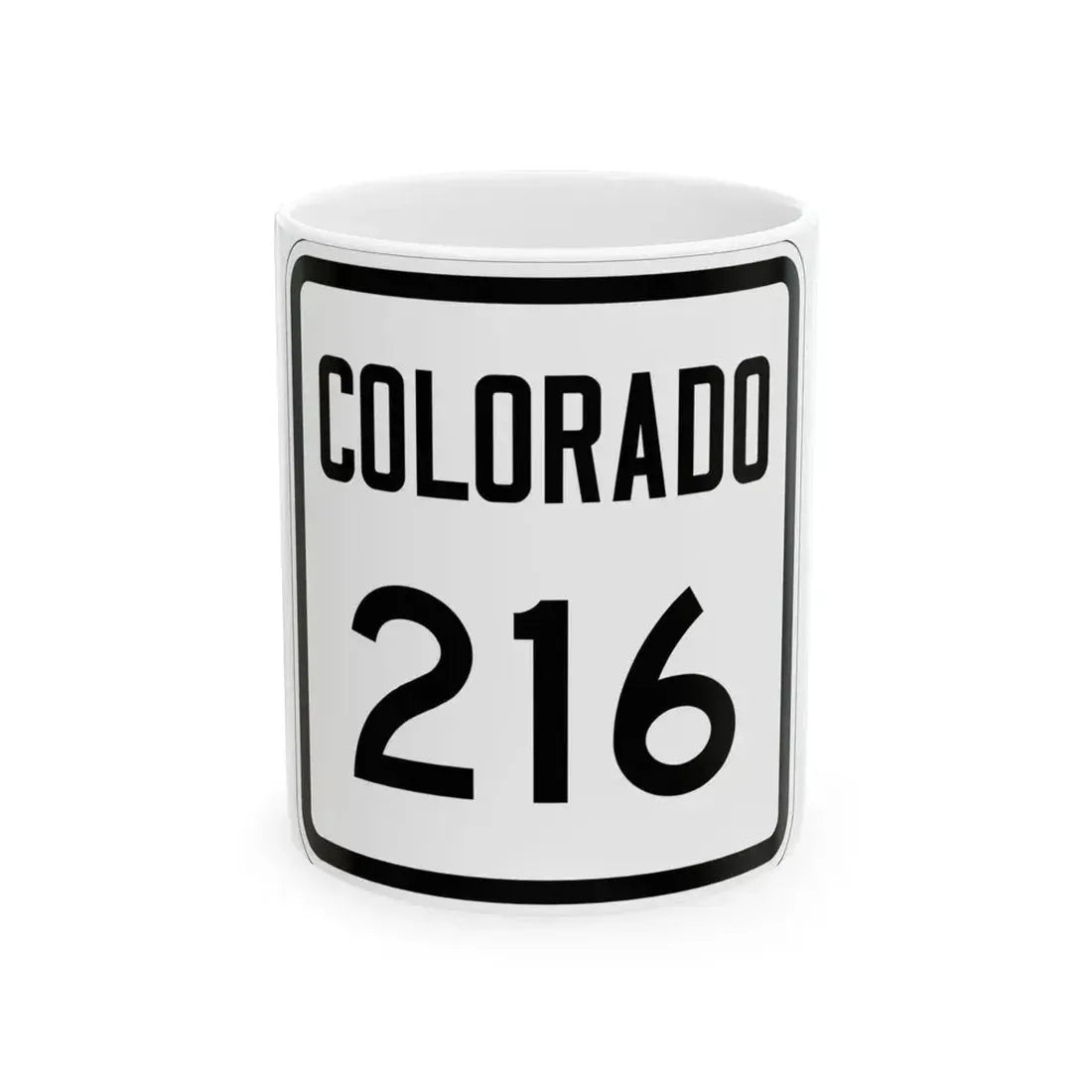 Colorado 216 1946 (Colorado) (Road Sign) White Coffee Mug 11oz - Go Mug Yourself