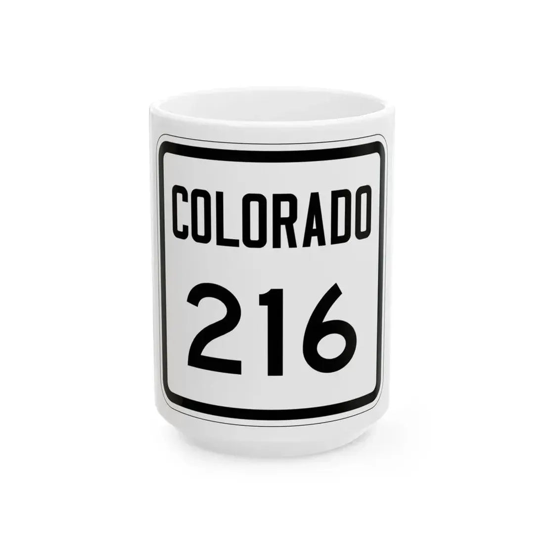 Colorado 216 1946 (Colorado) (Road Sign) White Coffee Mug 15oz - Go Mug Yourself
