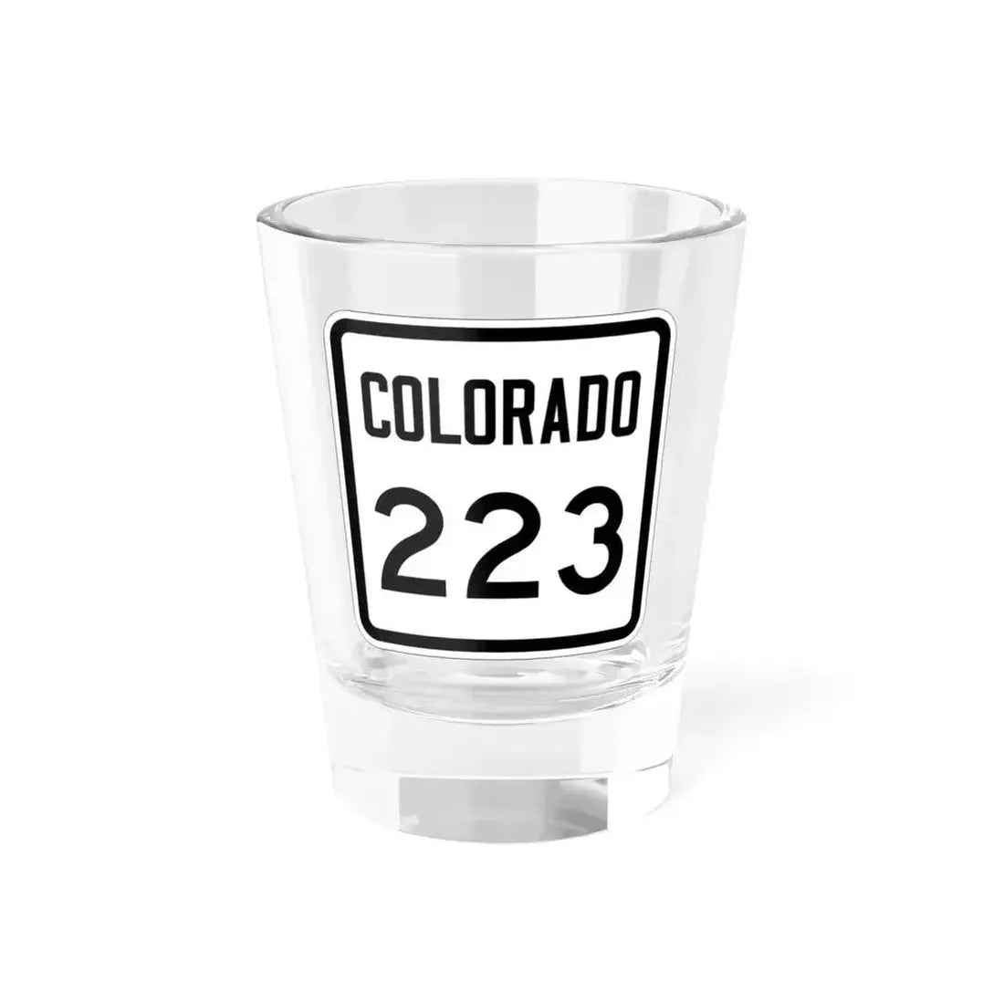 Colorado 223 1946 (Colorado) (Road Sign) Shot Glass 1.5oz 1.5oz - Go Mug Yourself
